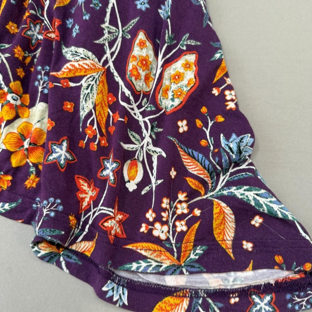 Anthropologie MAEVE soft stretchy knit floral purple dress, S. - Picture 6 of 9